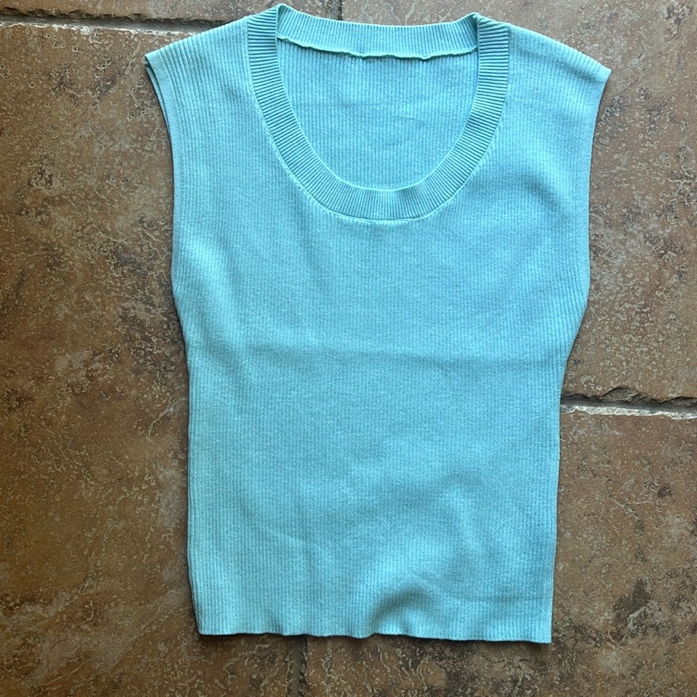 Light blue sweater tank- brand unknown. Never worn.